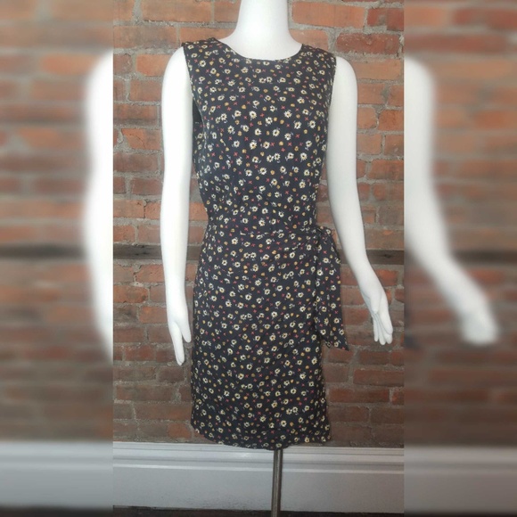 August Silk Women;s Sheath Dress Black Floral - Picture 5 of 7